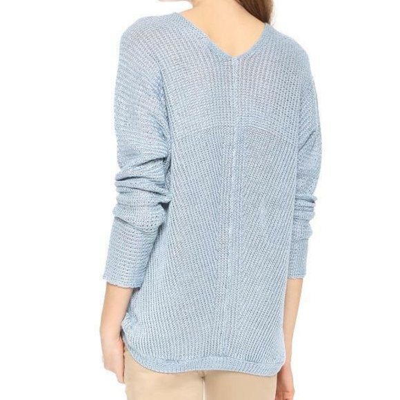 Vince Open Knit V Neck Linen Sweater S - Picture 6 of 16